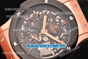 Hublot Classic Fusion Asia 6497 Manual Winding Rose Gold Case with Skeleton Dial PVD Bezel and Stick Markers