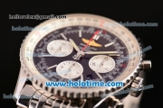 Breitling Navitimer Chrono Swiss Valjoux 7750 Automatic Full Steel with Black Dial and Silver Stick Markers - 1:1 Original (Z)