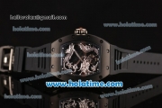 Richard Mille Tourbillon RM 057 Dragon Swiss ETA 2824 Automatic PVD Case with Black Rubber Strap and Silver Dragon Dial - 1:1 Original