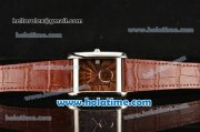 Cartier Tank MC Miyota Quartz Steel Case with Roman Numeral Markers and Brown Dial