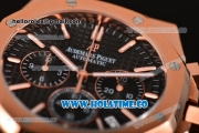 Audemars Piguet Royal Oak 41MM Chrono Miyota Quartz Full Rose Gold with Black Dial and White Stick Markers