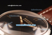 Panerai Radiomir Vintage 3646 Asia 6497 Manual Winding Steel Case with Black Dial and Brown Leather Strap
