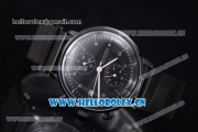 Junghans Max Bill Chronoscope Miyota OS10 Quartz PVD Case/Bracelet Black Dial and Arabic Number/Stick Markers