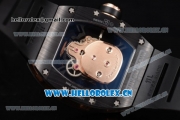 Richard Mille RM052 Miyota 9015 Automatic PVD/Rose Gold Case with Black Rubber Strap and Skull Dial PVD Bezel