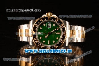 Rolex GMT-Master II Swiss ETA 2836 Automatic Two Tone Yellow Gold Case With Ceramic Bezel Black Dial 116718LN K