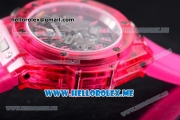 Hublot Big Bang UNICO Sapphire All Red Miyota Quartz Sapphire Crystal Case with Skeleton Dial and Red Rubber Strap Stick/Arabic Numeral Markers