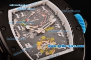 Richard Mille RM036 ST28-UP Automatic PVD Case with Black Rubber Strap White Markers and Skeleton Dial - 7750 Coating