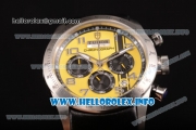 Tudor Fastrider Miyota OS20 Quartz Steel Case with Yellow Dial and Silver Arabic Numeral Markers