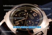 Panerai Luminor 1950 PCYC Chrono Flyback Asia Automatic Steel Case with Black Dial and Black Leather Strap PAM00653