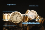 Cartier Ballon Bleu De Swiss ETA Quartz Steel Case with White Dial and Gold/Steel Strap