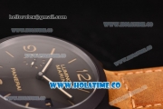 Panerai Luminor Marina 1950 3 Days PAM 386 Clone P.9000 Automatic PVD Case with Black Dial Brown Leather Strap and Stick/Numeral Markers - 1:1 Original