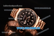 Rolex Yacht-Master Asia Automatic Rose Gold Case/Bracelet with Black Dial and White Dot Markers