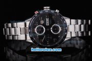 Tag Heuer Carrera Calibre 16 Asia Valjoux 7750 Chronograph with Black Dial and Bezel-Big Calendar