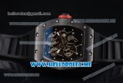 Richard Mille RM 055 Miyota 9015 Automatic PVD Case with Skeleton Dial and Dot Markers Black Rubber Strap