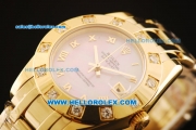 Rolex Datejust Automatic Movement Full Gold with Pink Dial and Roman Numerals-ETA Coating Case