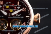 IWC Big Pilot Double Tourbillon Asia ST28 Automatic Rose Gold Case with Brown Dial and Brown Leather Strap Stick/Arabic Numeral Markers