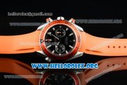 Omega Seamaster Planet Ocean Chrono Clone Omega 9300 Automatic Steel Case with Black Dial and Orange Rubber Strap (EF)