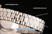 Rolex Day-Date II Swiss ETA 2836 Automatic Steel/Diamond Case with White Dial Diamond Bezel and Stick Markers