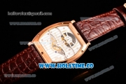 Vacheron Constantin Malte Tourbillon Power Reserve Swiss Tourbillon Manual Winding Rose Gold Case with Beige Dial Stick Markers and Brown Leather Strap