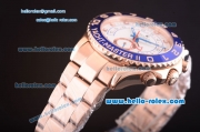 Rolex Yacht Master II Oyster Perpetual Swiss ETA 2813 Full Rose Gold and White Dial