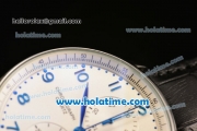 IWC Portuguese Chrono Miyota OS20 Quartz Steel Case with Black Leather Strap and White Dial