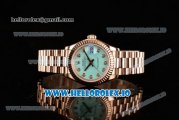 Rolex Datejust Swiss ETA 2671 Automatic Rose Gold Case with Diamonds Markers Green Dial and Rose Gold Bracelet (BP)