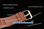 IWC Ingenieur Asia ST Automatic Steel Case with Brown Rubber Strap Stick Markers and Brown Dial