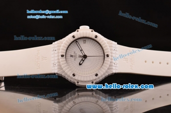 Hublot Big Bang Caviar Swiss ETA 2836 Automatic Ceramic Case with White Rubber Strap and White Dial 1:1 Original