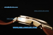 Hublot MDM Chronograph Swiss ETA Quartz Steel Case with Diamond Bezel and Brown Dial-Brown Rubber Strap