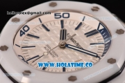 Audemars Piguet Royal Oak Offshore Diver Swiss ETA 2824 Automatic Ceramic Case with White Dial and Stick Markers - 1:1 Original (NOOB)