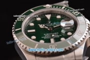 Rolex Submariner Rolex 3135 Automatic Steel Case with White Markers Green Dial and Stainless Steel Strap