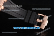 Audemars Piguet Royal Oak Offshore Seiko VK67 Quartz Rose Gold/Diamonds Case with Black Dial and Black Rubber Strap