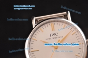 IWC Portofino Swiss ETA 2892 Automatic Steel Case with Gold Stick Markers and Silver Dial