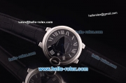 Cartier ballon bleu de Automatic Steel Case with Black Dial and Black Leather Strap-ETA Coating