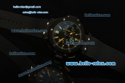 Hublot Big Bang Ayrton Senna Chronograph Miyota Quartz Movement PVD Case with Black Dial and Yellow Stick Markers