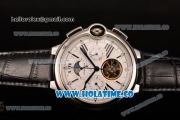 Cartier Ballon Bleu De Tourbillon Asia Automatic Steel Case with White Dial Black Roman Numeral Markers and Black Leather Strap