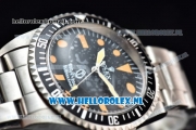 Rolex Submariner Vintage Asia 2813 Automatic Steel Case with Black Dial Orange Dots Markers and Steel Bracelet