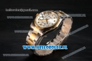 Rolex Datejust 3135 Auto Yellow Gold Case with White Dial and Two Tone Bracelet - 1:1 Origianl (AAAF)