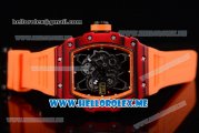 Richard Mille RM 35-01 RAFA Miyota 9015 Automatic PVD Case with Skeleton Dial and Orange Rubber Strap Dot Markers