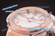 Hublot Big Bang Swiss ETA Quartz Rose Gold Case with Diamond Bezel and White Dial