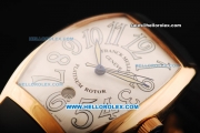 Franck Muller Platinum Rotor Swiss ETA 2824 Automatic Movement Rose Gold Case with White Dial and Arabic Numeral Markers