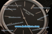 Patek Philippe Calatrava Miyota OS2035 Quartz Steel Case with Black Dial and Stick Markers