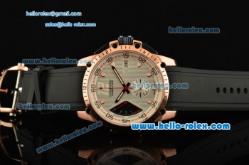 Chopard Superfast Miyota OS2035 Quartz Rose Gold Case/Bezel with Black Rubber Strap White Dial and Stick Markers