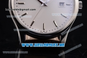 Patek Philippe Calatrava Miyota Quartz Steel Case with White Dial and Brown Leather Strap Stick Markers