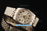 Rolex Datejust Automatic Movement ETA Coating Case with Steel Bezel and Strap-36mm