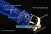 Rolex Cellini Time Asia 2813 Automatic Yellow Gold Case with Black/Blue Dial and Stick Markers