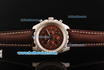 Breitling For Bentley Chronograph Quartz Movement with Brown Dial and Brown Leather Strap