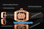 Richard Mille RM 52-01 Miyota Quartz Rose Gold Case with Skull Skeleton Dial and White Markers