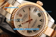 Rolex Datejust Automatic Movement Steel Case with Rose Gold Bezel and Two Tone Strap-Lady Model