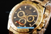 Rolex Daytona II Automatic Movement Full Gold with Stick Markers and Black Dial
